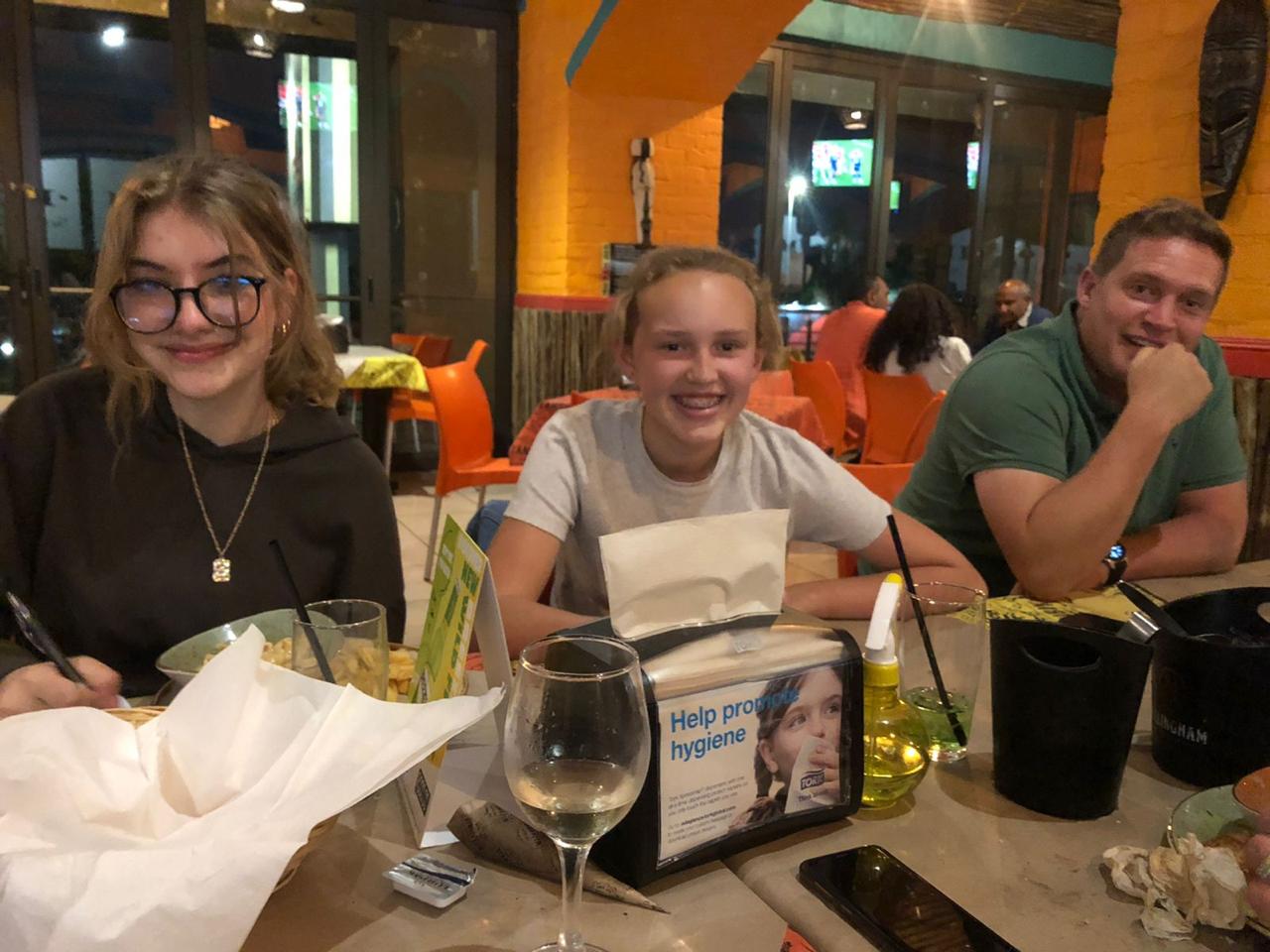 The kids at dinner